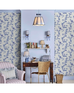 Cath Kidston Birds &amp; Berries Blue Wallpaper