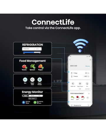 Hisense KitchenFit RB5K330GSFC Smart 60/40 Fridge Freezer - Black