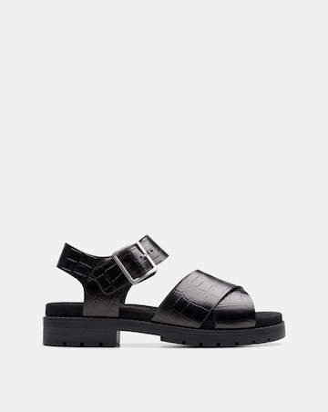 Clarks Orinoco Leather Cross Buckle Sandal Wide Fit