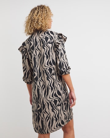Printed Button Through Viscose Twill Shirt Dress