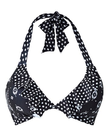 Together Monochrome Mix Halterneck Bikini Top