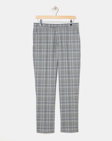 Grey Check Regular Fit Suit Trouser