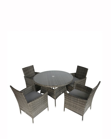Charles Bentley 4 Seater Round Rattan Dining Set