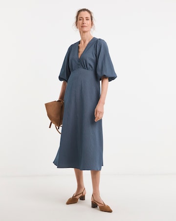 Stripe Button Detail Tea Dress