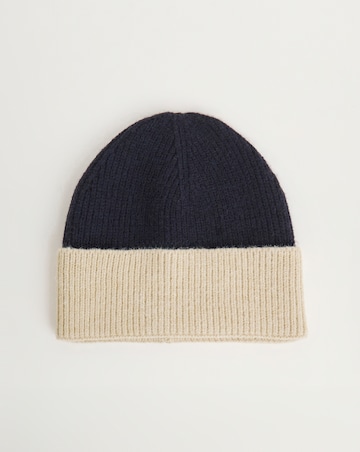 Navy Contrast Scarf Hat & Handwarmer Set