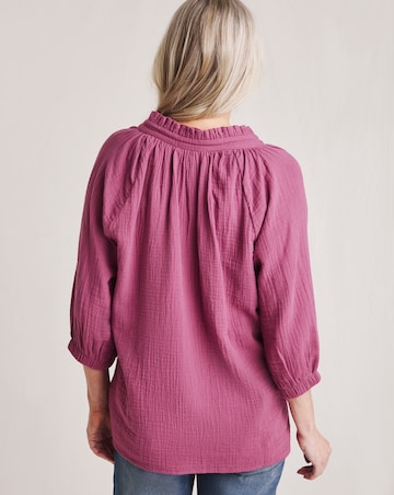 Julipa Pure Cotton Textured Button Down Blouse