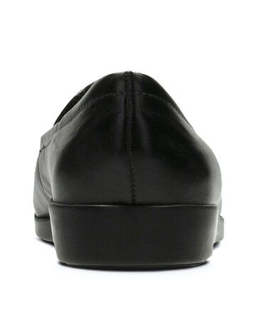 Clarks Black Georgia Shoes -Wide Fit (E)