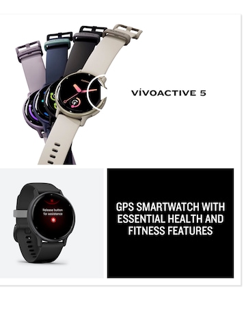 Garmin Vivoactive 5 Smart Watch - Slate & Black with SIlicone Band