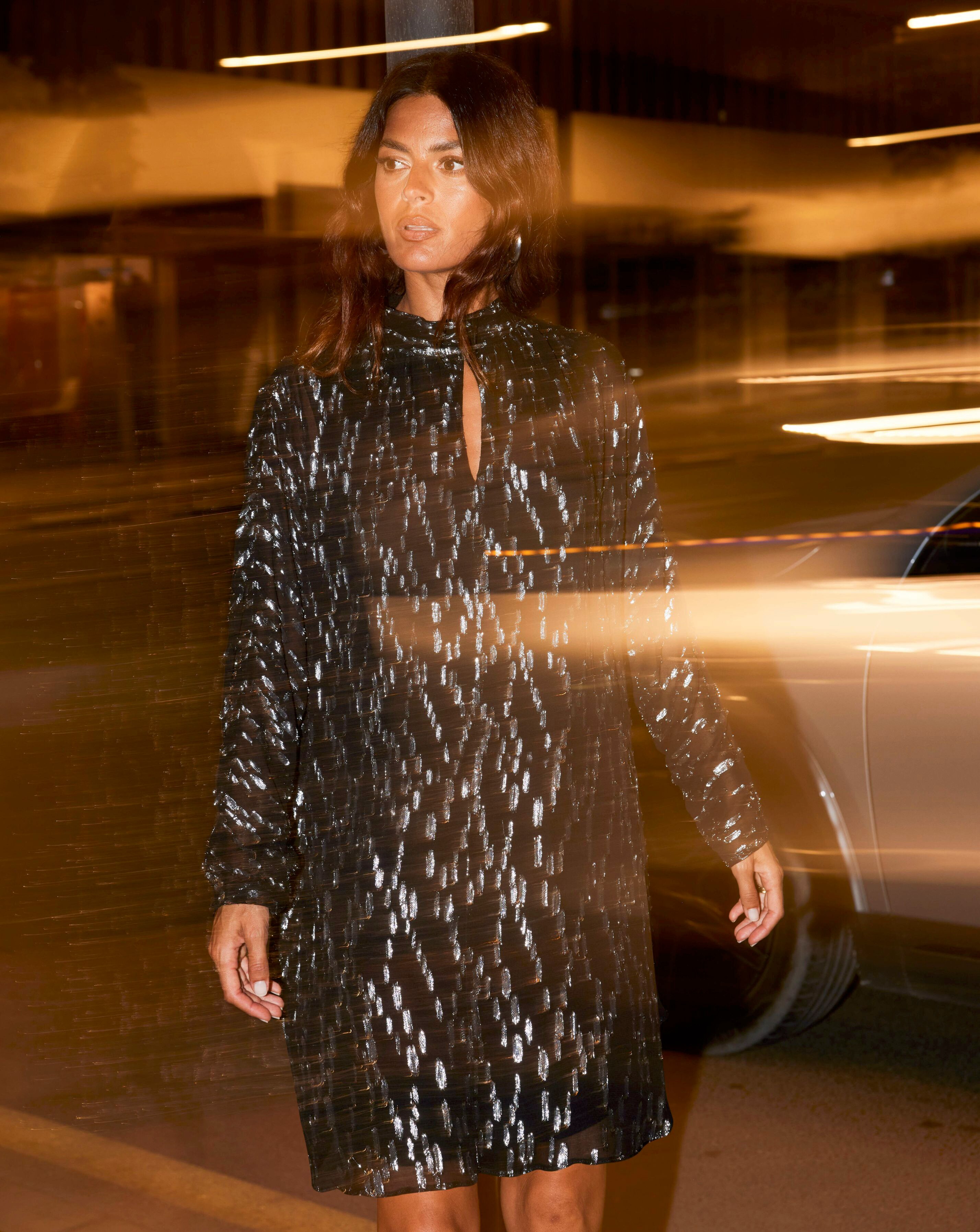 Ro&Zo Foil Keyhole Mini Dress | JD Williams