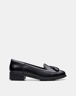 Clarks Black Havisham Leather Tassel Loafer