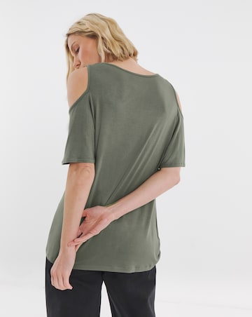Cold Shoulder Longline Swing Top