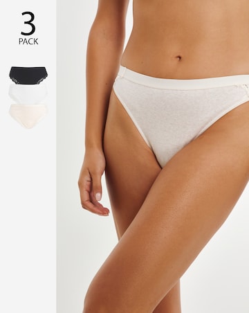 Pretty Secrets (3 Pack) Harper Lace Rib Midi Brazilian Knickers