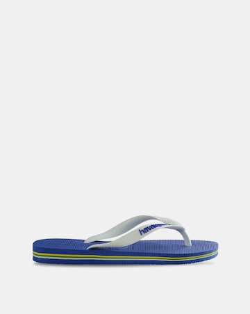 Havaianas Basil Logo Flip Flops - Blue/White