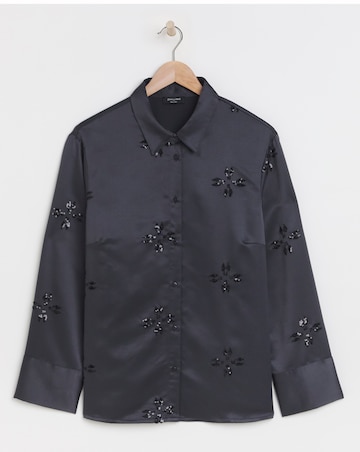 Grey Sequin Spot Shirt