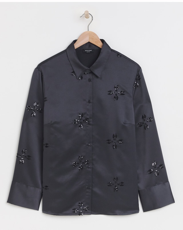 Grey Sequin Spot Shirt