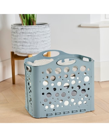 Minky Straight Stack Folding Laundry Basket