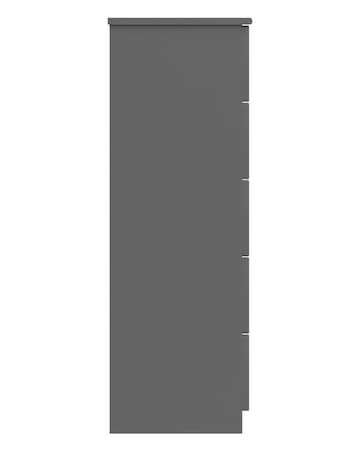 Sorrento High Gloss Assembled 5 Drawer Tallboy Chest