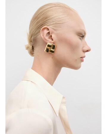 Mango Ideale Satin Cream Shirt