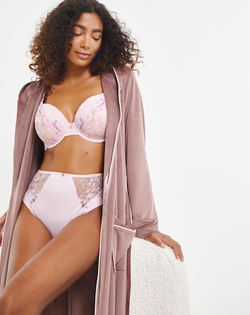 Pretty Secrets Velour Ribbed Maxi Dressing Gown