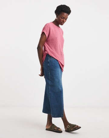 Boucle Longline Curved Hem Top