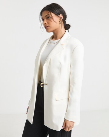 Simply Be White Oversized Single Breasted Blazer