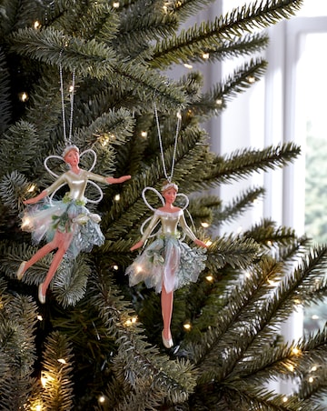 Gisela Graham Snowdrop Fairy Decorations - Set of 2