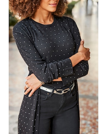 Sosandar Heatseal Fine Knit Midi Cardi