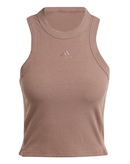 adidas Lounge Ribbed Crop Tank Top