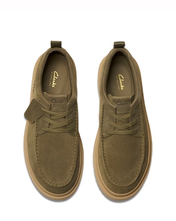 Clarks Polden Moc Shoe - Olive Suede