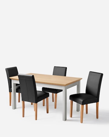 Julipa Ashford Table with 4 Ava Faux Leather Chairs