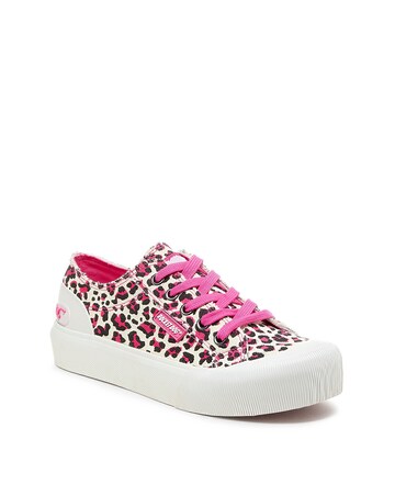 Rocket Dog Pink Leopard Jazzin Plus Lace Up Canvas Trainers