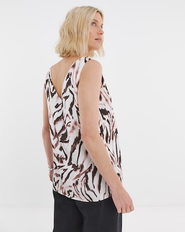 Printed Satin V Neck Vest