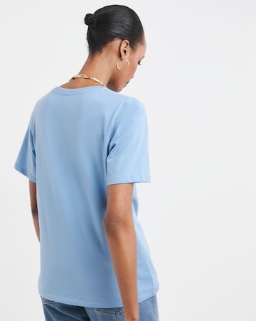 Pure Cotton Blue Crew Neck T-Shirt