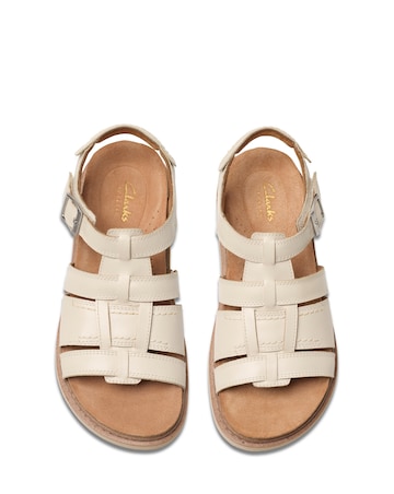 Clarks White Arwell Sun Strappy Sandal -Wide Fit (E)