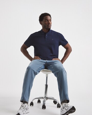 Union Relaxed Fit Pique Polo - Navy