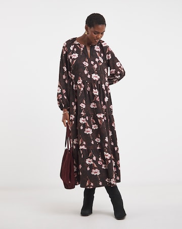 Long Sleeve Smock Maxi Dress