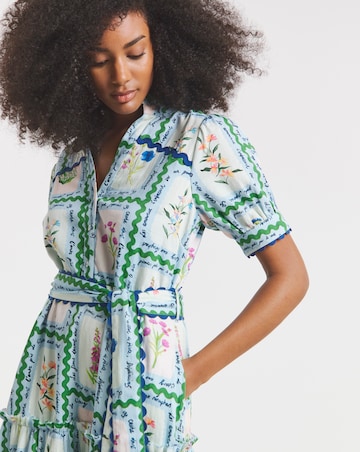 Hope & Ivy Lilith Postcard Print Maxi Dress