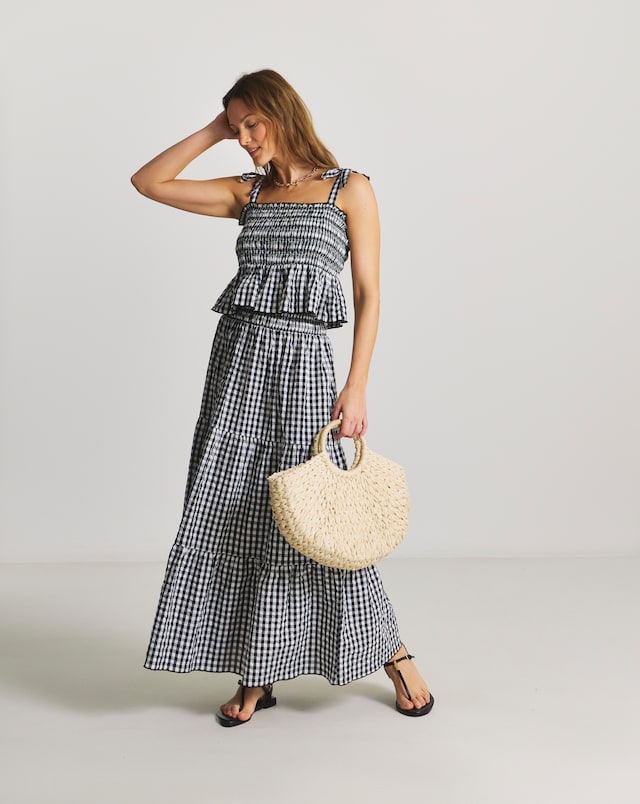 Beach to Beach Gingham Top And Skirt Beach Co-Ord