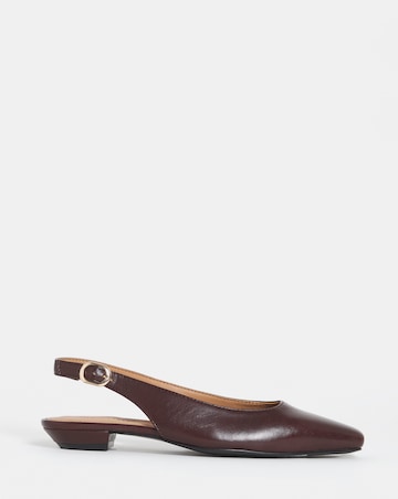 Reed Square Toe Leather Slingback Shoes - Extra Wide Fit (EEE)