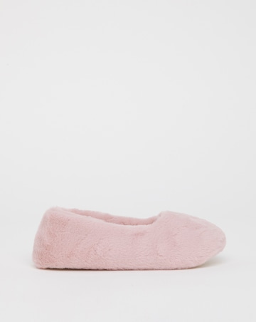 Brandy Fluffy Ballerina Slippers - Wide Fit (E)