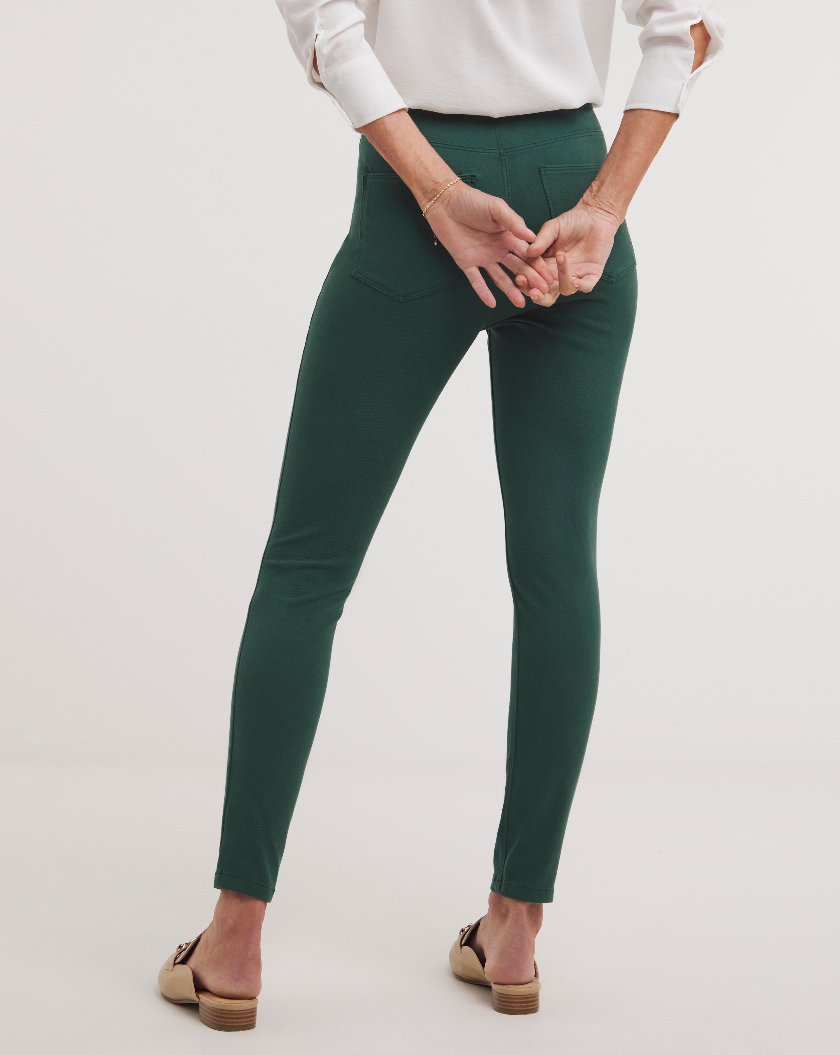 Dark Green Stretch Skinny Jersey Denim Jegging JD Williams