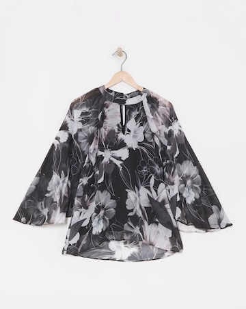 Joanna Hope Keyhole Pleated Blouse