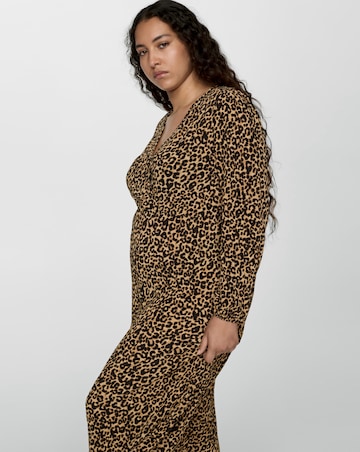 Mango Lin Leopard Midi Dress