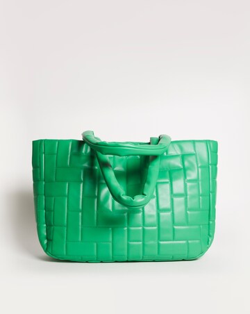 Green Oversized Quilted Tote Bag