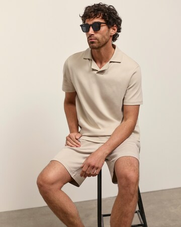 Folio Cotton Rich Revere Smart Interlock Polo- Stone