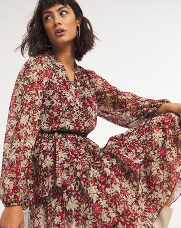 Floral Tiered V-Neck Midi Dress