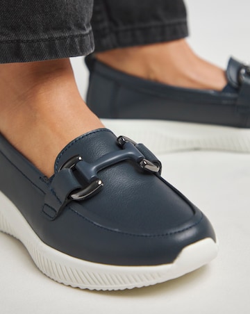 Heavenly Soles Lynn Sporty Loafers With Trim - Extra Wide Fit (EEE)