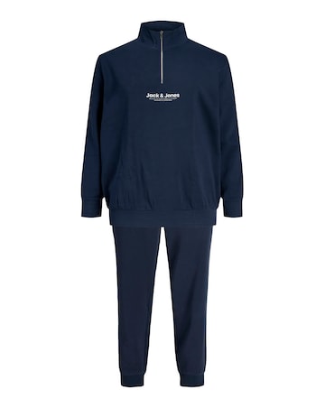 Jack & Jones Versterbro Logo 1/4 Zip Tracksuit Set - Navy