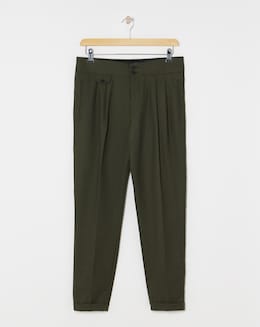 Tailored Flannel Pleat Front Trouser