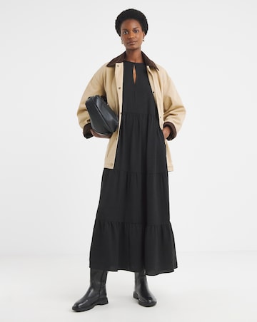 Short Sleeve Smock Maxi Dress